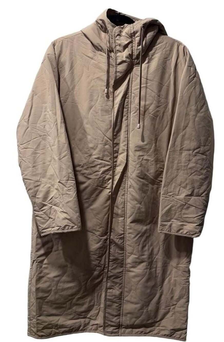 FOREVER 21 Quilted Hooded Beige Long Jacket Size M